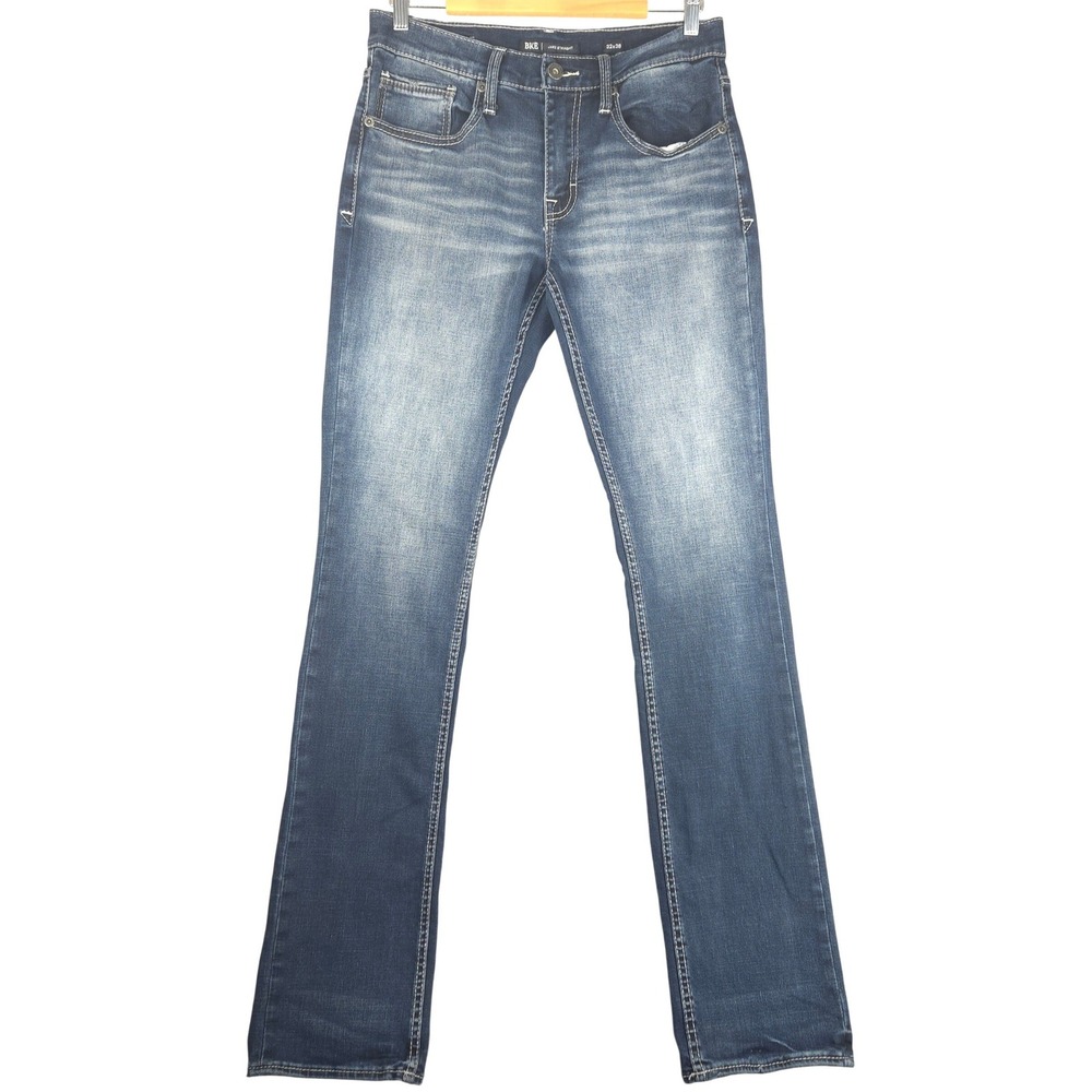 BKE Jake Straight Leg Jeans Mens Medium Wash Denim Blue 32x38 (Fits 32x37)